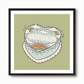 Sagittarius Heart Cake Art Print