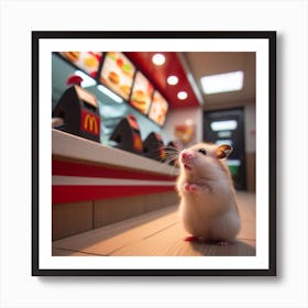 Hamster in Line Art Print