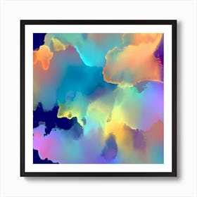 Abstract colorful modern splash Art Print