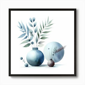 Vases With Flowers Art Print