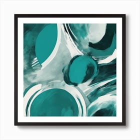 Teal Abstract Art Prints and Posters Art Print