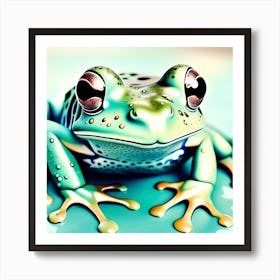 Frog watercolor dripping Art Print