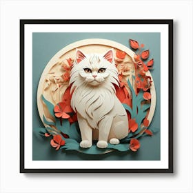 Minimalist, Persian cat Art Print