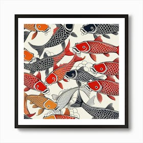 Koi Fish against white background Art Print