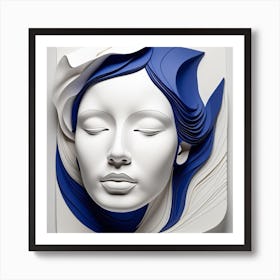 Paper Sculpture Of A Woman 1 Art Print
