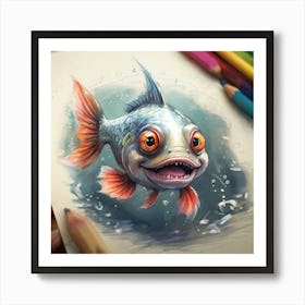 Fish Drawing 6 Art Print