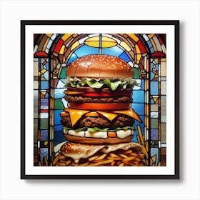 Burger Stained Glass Art Print
