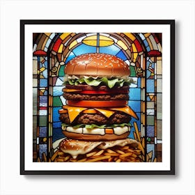 Burger Stained Glass Poster