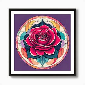 Rose In A Circle Art Print