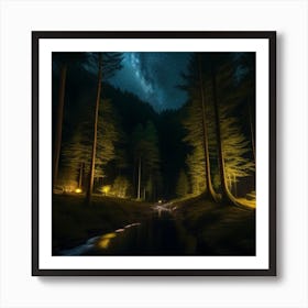 Night In The Forest Art Print