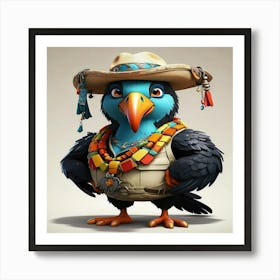 Crow In A Hat Art Print