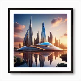 Futuristic City 172 Art Print