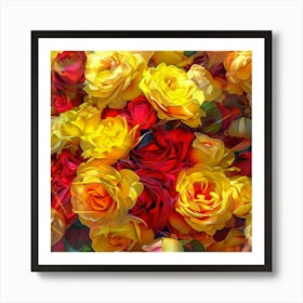 Abstract Roses 3 Art Print