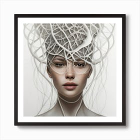 Girl With Wires In Her Head Art Print