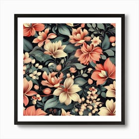 Floral Wallpaper Art Print