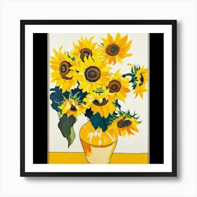 Sunflowers In A Vase Art Print