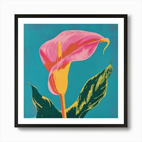 Calla Lily Square Flower Illustration Art Print