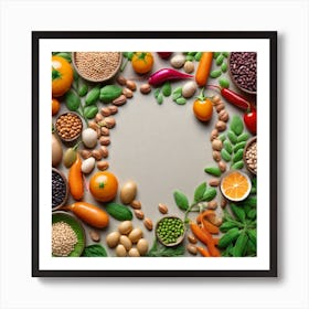 Frame Created From Legumes On Edges And Nothing In Middle Miki Asai Macro Photography Close Up Hy (7) Art Print