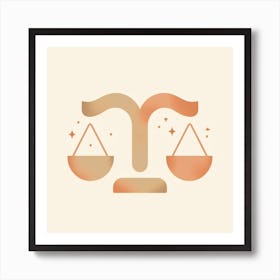 Libra Zodiac Sign minimalist 3 Art Print