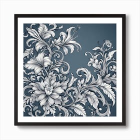 Ornate Floral Pattern 4 Art Print