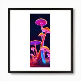 Mushrooms In The Night Sky Art Print