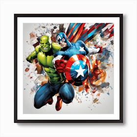 Captain America And The Hulk Art Print