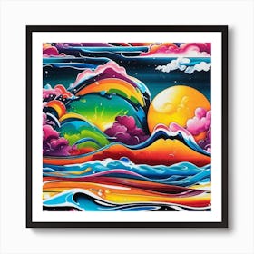 Rainbows And Clouds Art Print