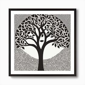 Craft A Black And White Nature TREE Art Print