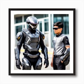 Futuristic Man In Futuristic Suit 35 Art Print