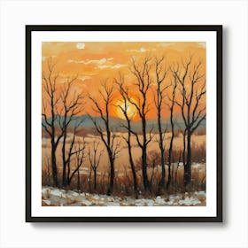 Sunset In The Woods Poster