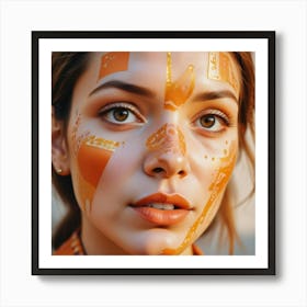 Orange Face Painting Art Print