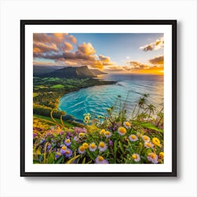 Sunset Over Hawaii Art Print