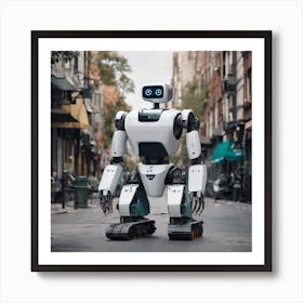 Robot On The Street 53 Art Print
