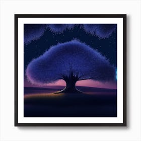 Tree In The Night 2 Art Print