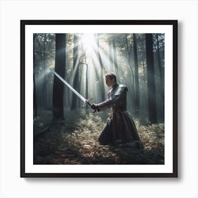 Knight In The Woods Art Print