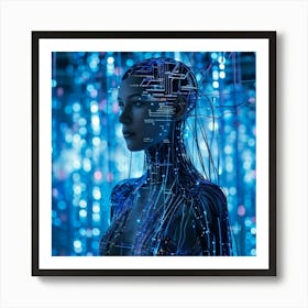 An Avant Garde Representation Of An Advanced Cyber Intelligence System Entwined With Concepts Of Me (5) Art Print