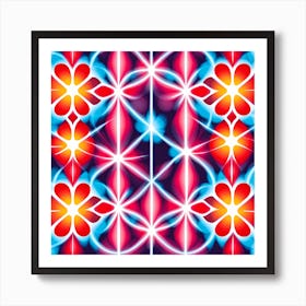 Abstract cosmic Flower Pattern  Art Print