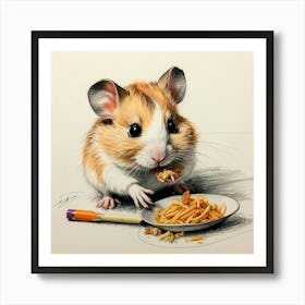 Hamster Drawing 11 Art Print