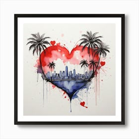 Heart Of Miami Art Print