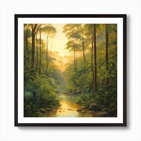 Sunrise In The Jungle Art Print