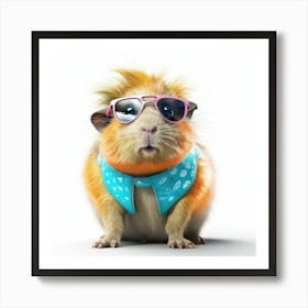 Guinea Pig In Sunglasses Art Print