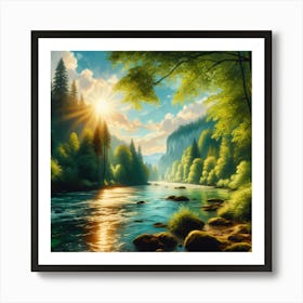 River In The Forest 1 Art Print