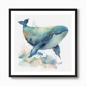 Whale Watercolor Painting Art Print