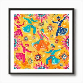 Baisakhi Banner Texture With Punjabi Dance Motif 17183 1 Art Print