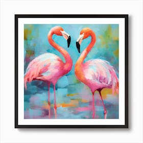 Pink Flamingos Art Print