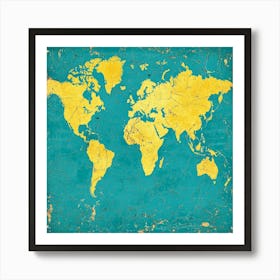 World Map Art 13 Art Print