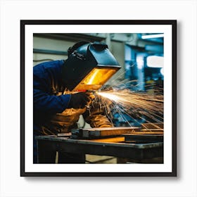 Welder Working In A Factory Affiche