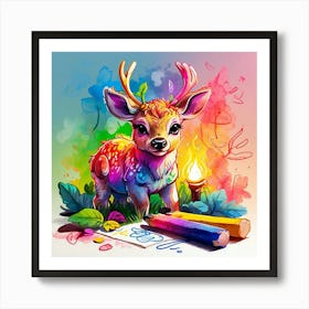 Deer Painting 3 Art Print