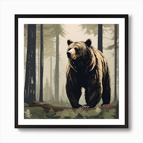 Grizzly Bear In The Forest 3 Art Print