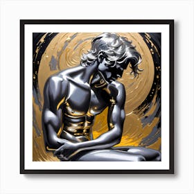 Male In Gold and Black Art Print